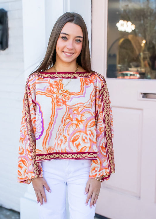 Scarf Round Neck Shirt