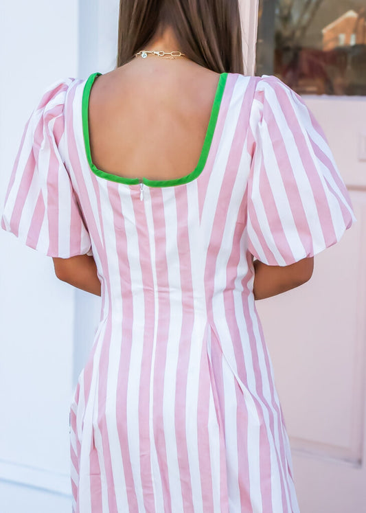 Striped Square Neck Dress