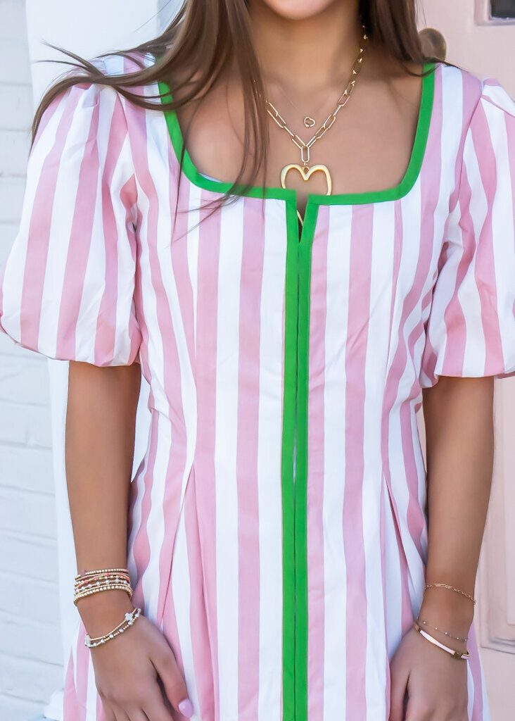 Striped Square Neck Dress
