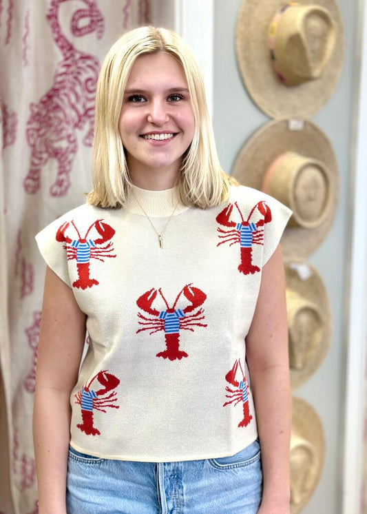 Lobster Print Sweater Top