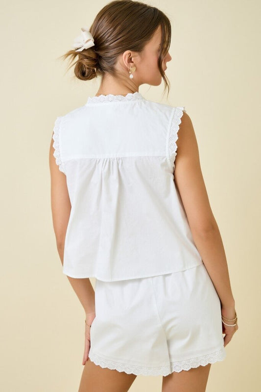 S/L Embellished Lace Blouse