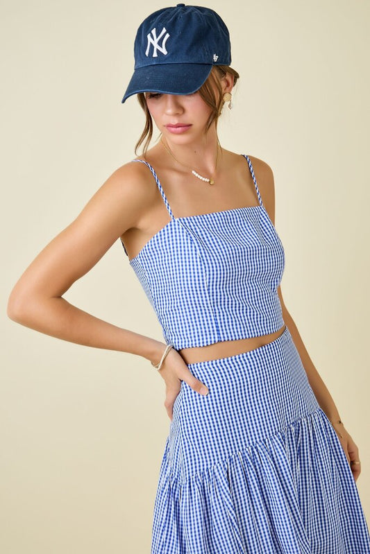 Gingham Top & Maxi Skirt Set