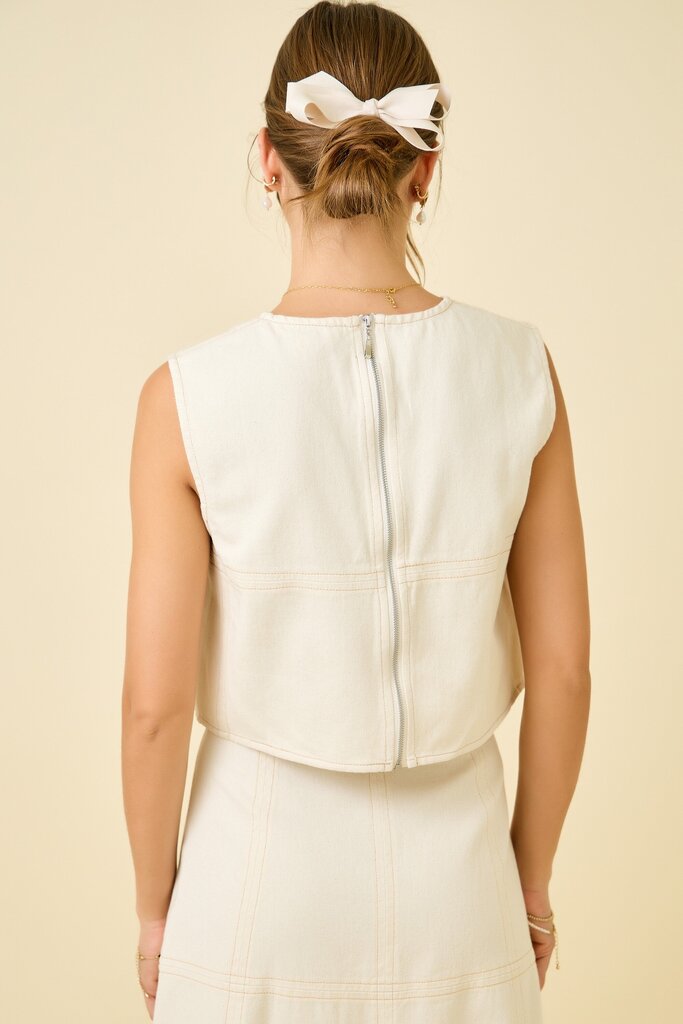 Cap Sleeve Zippered Top & Midi Skirt Set