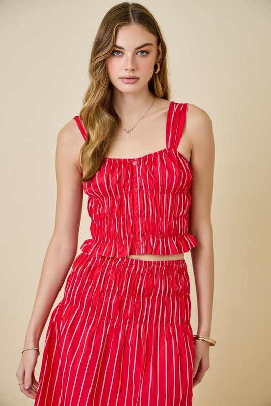 Striped Midi Skirt & Top Set
