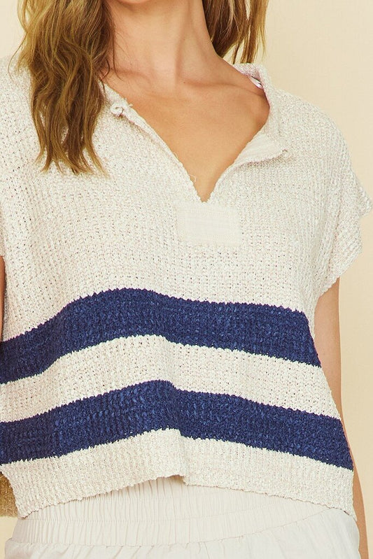 Striped S/L Beach Sweater
