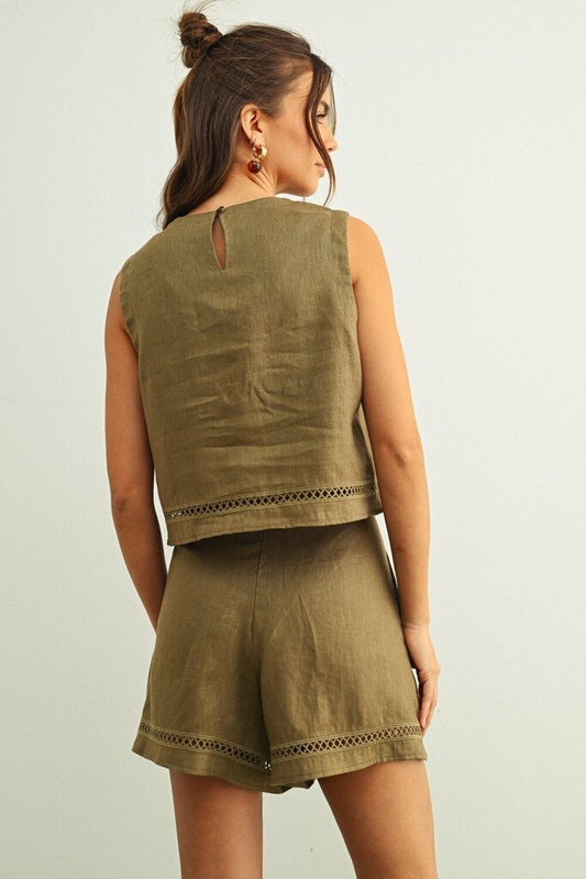 Stitch Cut Out Tank Crop Top