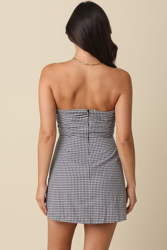 Bow Strapless Mini Dress
