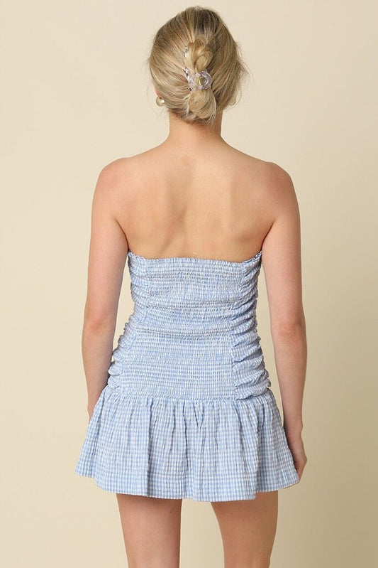 Strapless Ruched Mini Dress