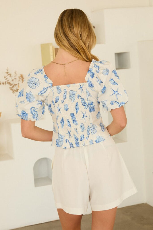 Seashell Puff Sleeve Top