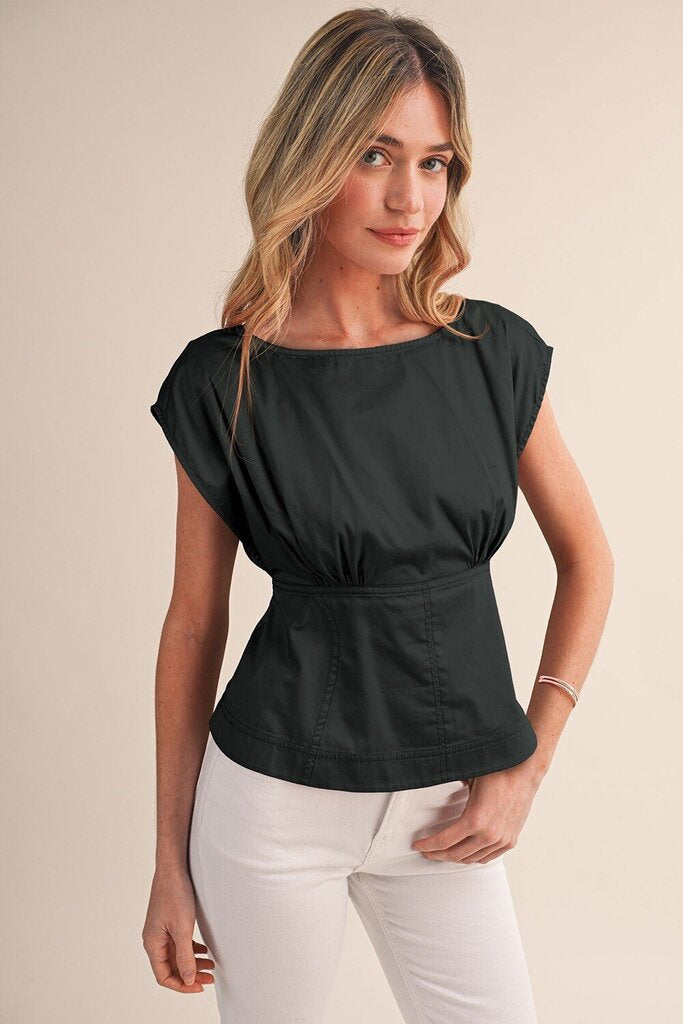 Boat Neck Peplum Top