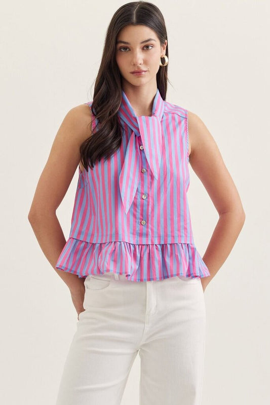 Flutter Hem Sleeveless Top