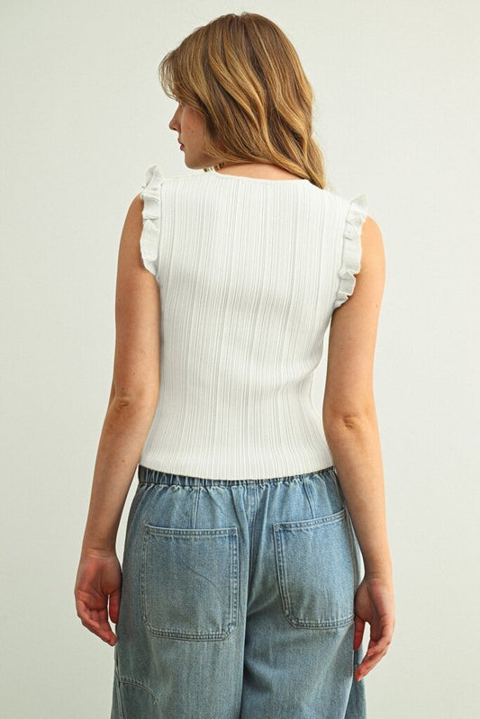 Ribbed Ruffle Top