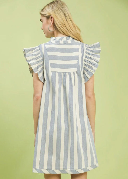 Ruffle Sleeve Short Dress