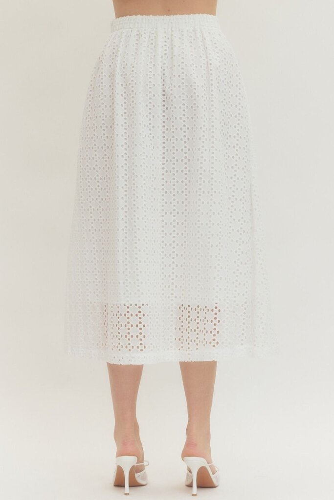 Eyelet Midi Skirt