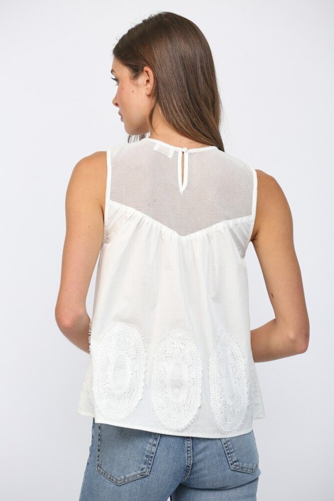 Contrast Sheer Lace Top