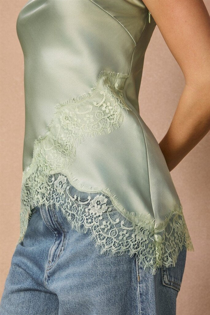Lace Trim Strapless Top