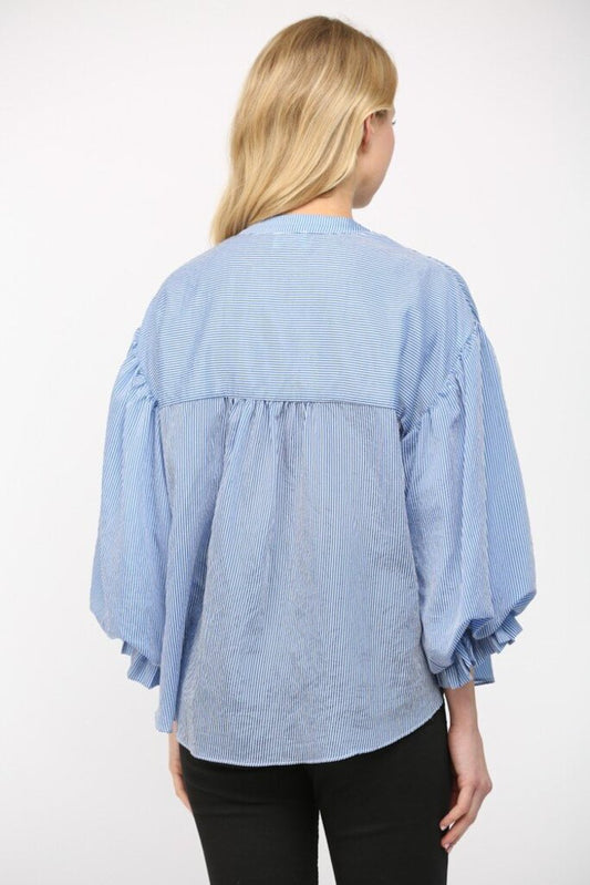 Pinstripe Bubble Top