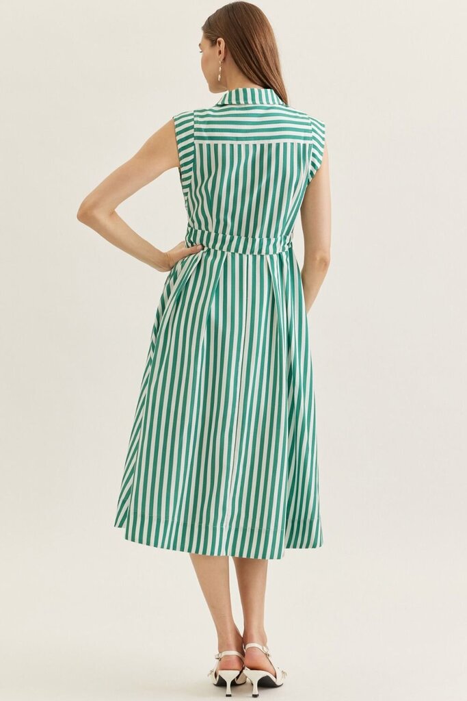 Striped Sleeveless Midi Dress