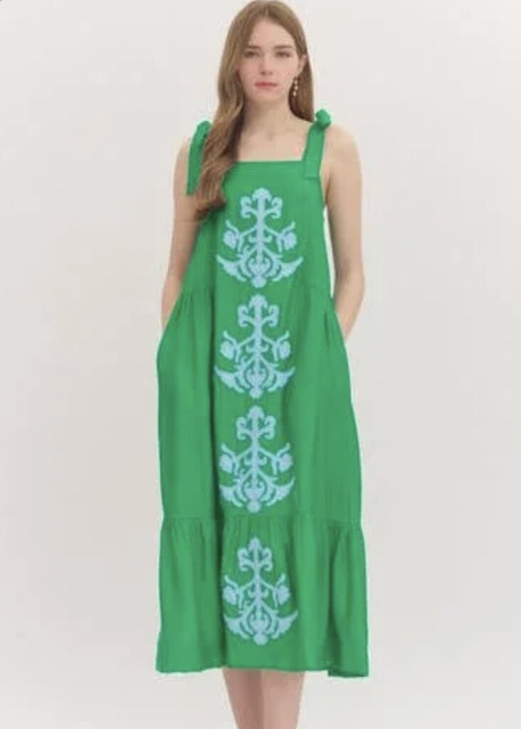 Applique Detail Midi Dress