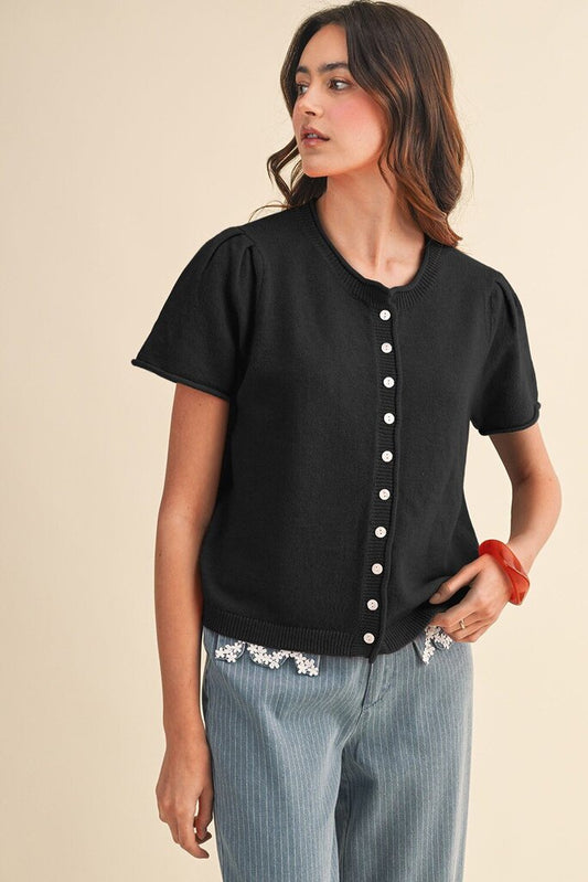Button Down Short Cardigan