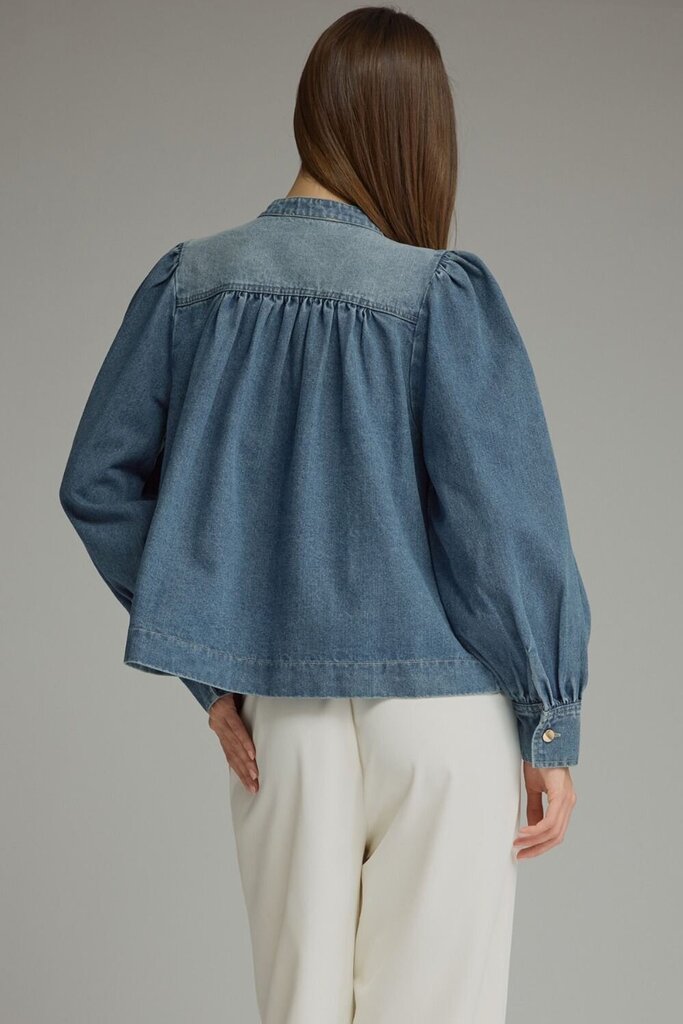 Button Puff Denim Jacket
