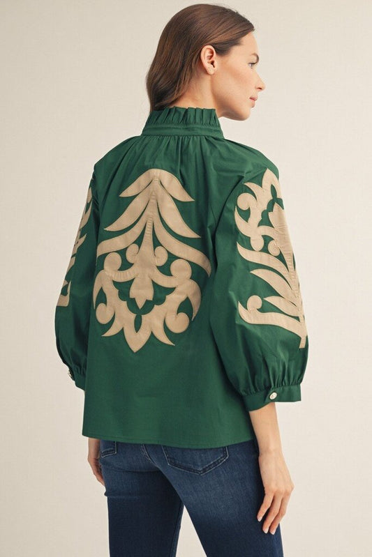 Baroque Applique Detail Top