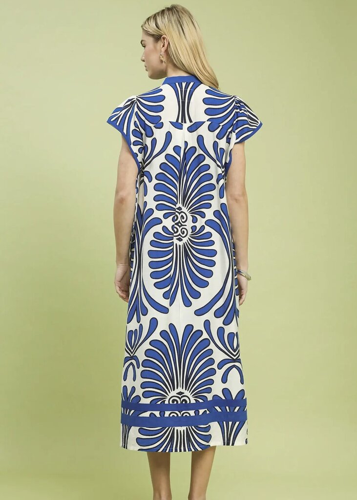Abstract Print Midi Dress