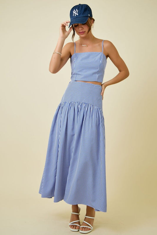 Gingham Top & Maxi Skirt Set