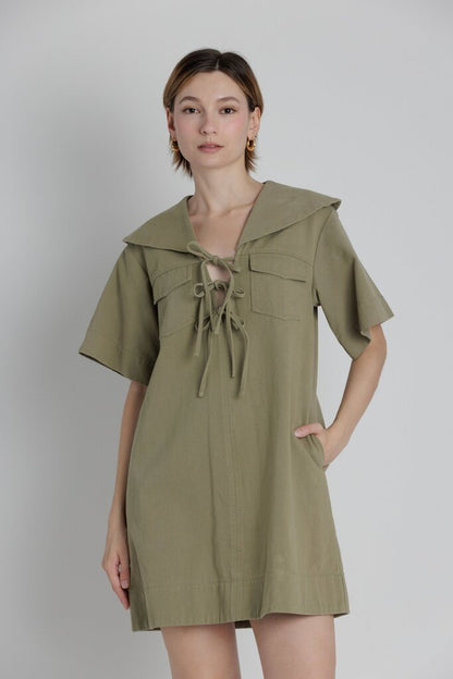 Twill Mini Dress
