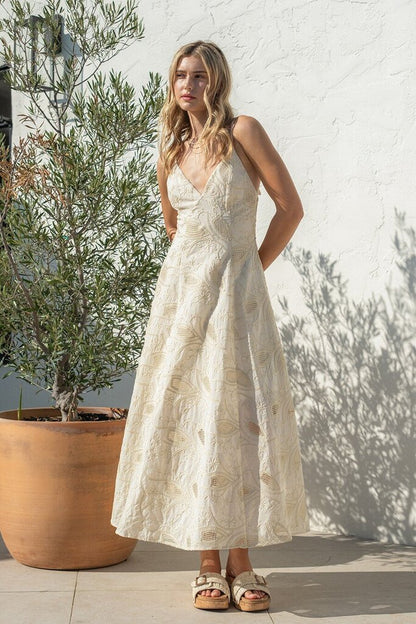 Embellished Tie Back Maxi Dress