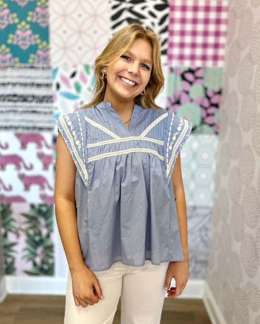 Ruffle Sleve Blouse