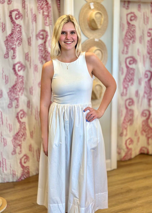 Lyon High Neck Midi Dress