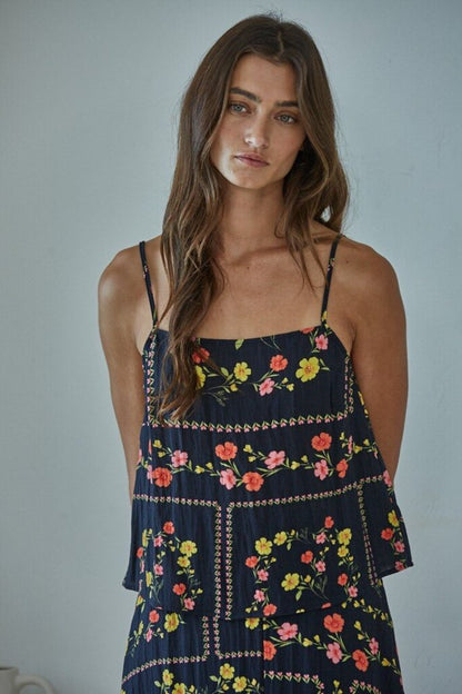 Floral Tube Neck Top