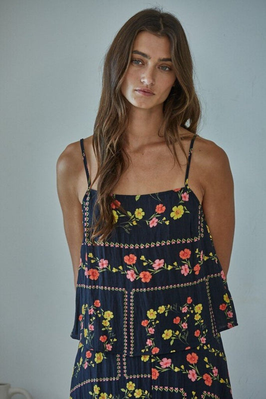 Floral Tube Neck Top