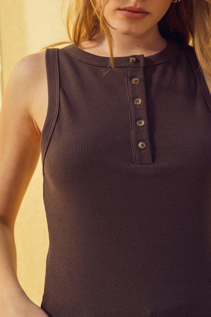 Button Detail Tank Top