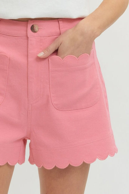 Scallop Hem Shorts