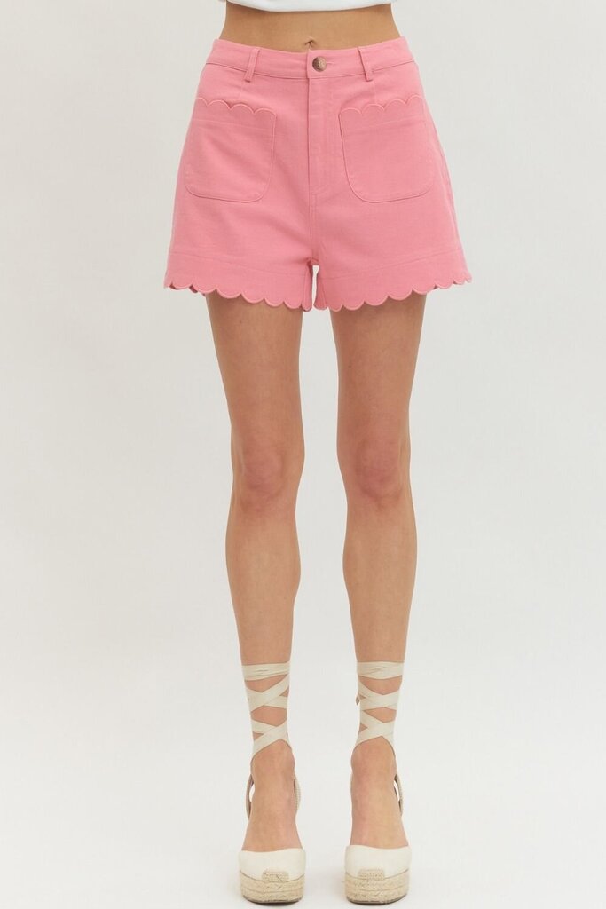 Scallop Hem Shorts