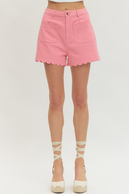 Scallop Hem Shorts