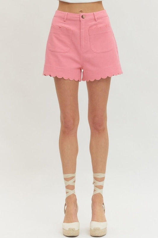 Scallop Hem Shorts