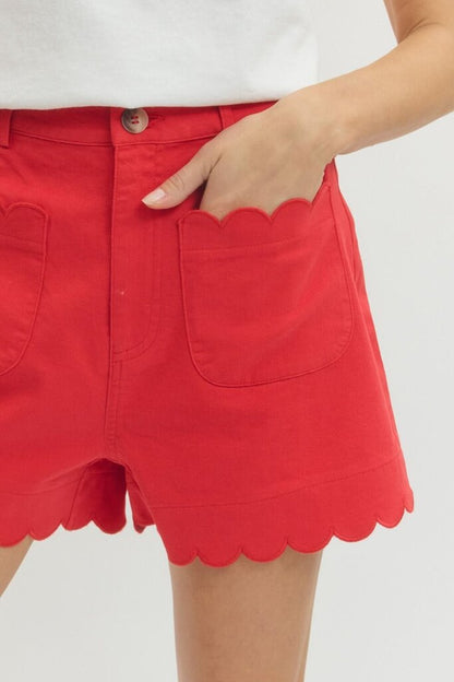 Scallop Hem Shorts