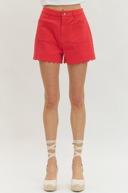 Scallop Hem Shorts