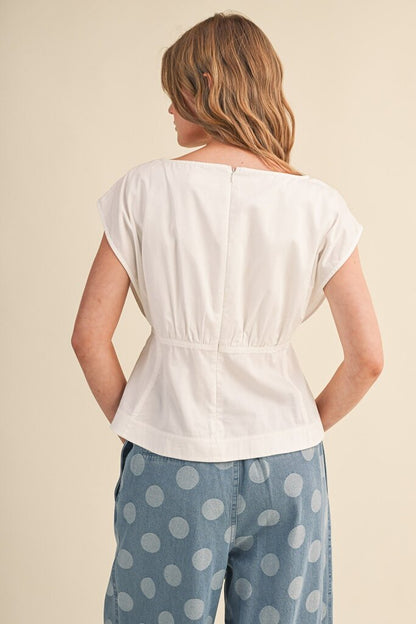 Boat Neck Peplum Top