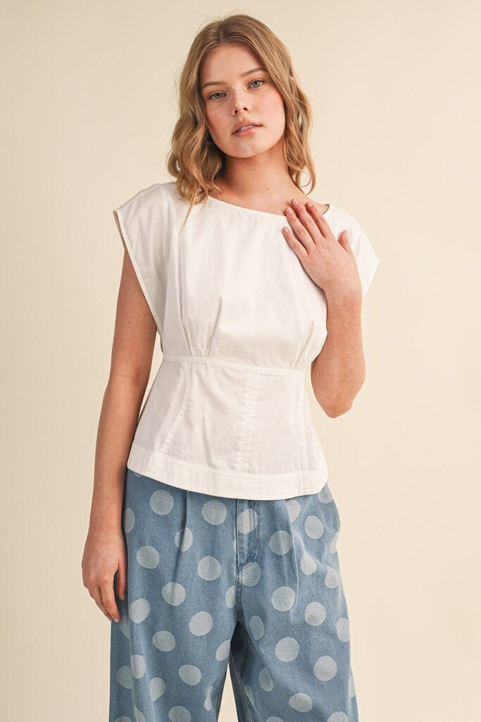 Boat Neck Peplum Top