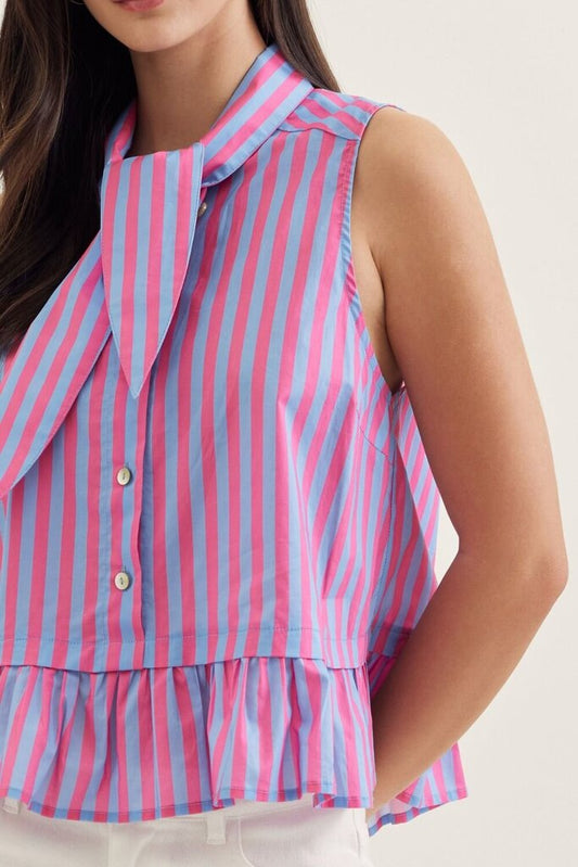 Flutter Hem Sleeveless Top