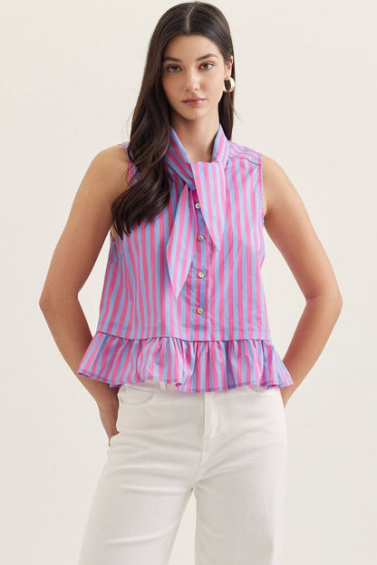 Flutter Hem Sleeveless Top