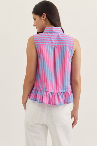 Flutter Hem Sleeveless Top