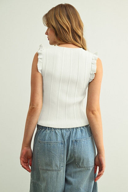 Ribbed Ruffle Top