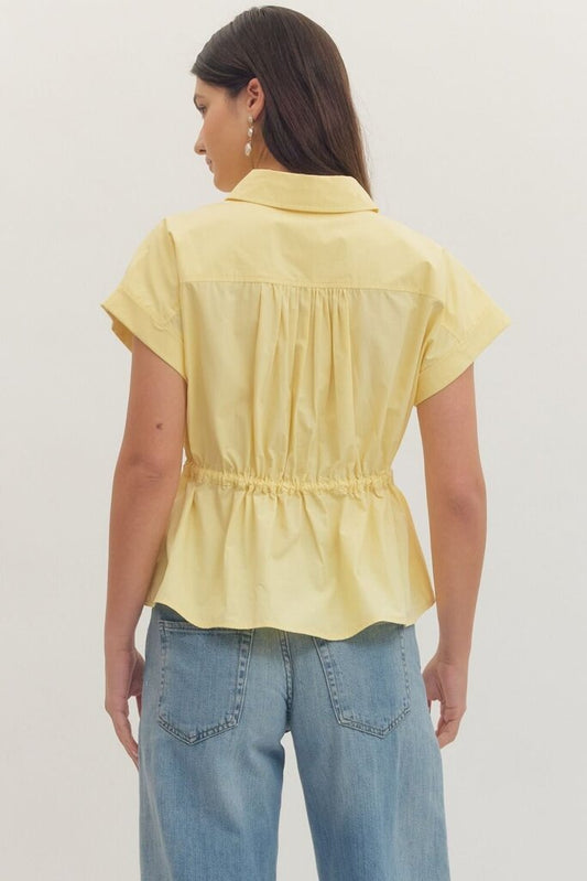 Cap Sleeve Drawstring Top
