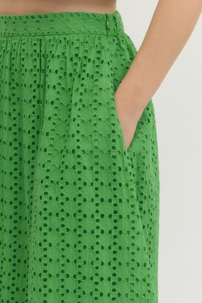 Eyelet Midi Skirt