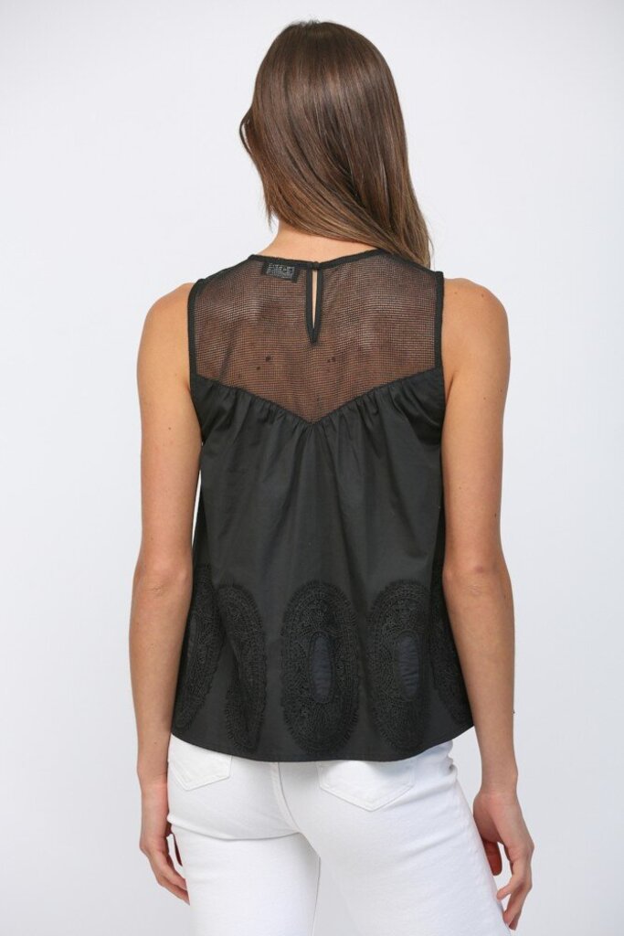 Contrast Sheer Lace Top